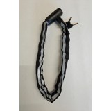 Antifurt cu cheie pentru bicicleta, lungime 70 cm, negru alb - RESIGILAT