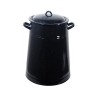 Bidon Emailat Negru 10L pentru Untura, Carne, Lichide Alimentare, Diametru 28cm, Depozitare Gospodărie