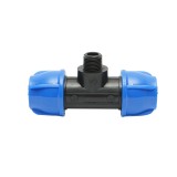 Teu compresiune 90&deg; cu filet exterior 1/2, D25x25 mm, PN16 pentru irigatii