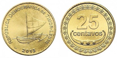 Timorul de Est 2013 - 25 centavos UNC foto