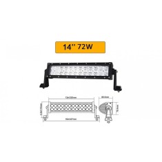 Proiector auto LED bar, offroad 72W, 12V-24V - negru