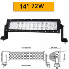 Proiector auto LED bar, offroad 72W, 12V-24V - negru
