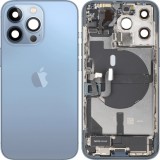 Capac Baterie Apple iPhone 13 Pro, Cu Carcasa Mijloc, Full Parts, Albastru (Sierra Blue), Swap