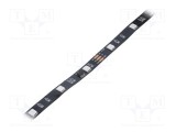 Bandă LED RGB 5050 programabilă 30 LED/m 10mm PCB neagră IP20 - IPIXEL LED