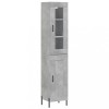 Dulap inalt, gri beton, 34,5x34x180 cm, lemn prelucrat