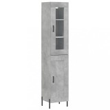 Cumpara ieftin Dulap inalt, gri beton, 34,5x34x180 cm, lemn prelucrat