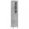 Dulap inalt, gri beton, 34,5x34x180 cm, lemn prelucrat