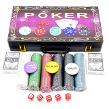 Set Poker, 300 chips, 2 pachete de carti, 5 zaruri, servieta plastic inclusa, General