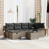 VidaXL Set de canapele pentru grădină 7 pcs Gri 242.5 x 132.5 x 85 cm