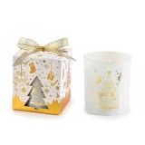 Lumanare parfumata Craciun in borcan sticla, cutie cadou aroma Flori de Portocal &Oslash; 9 cm x 10 H