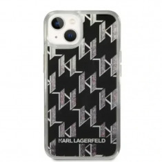 Husa Cover Karl Lagerfeld Monogram Liquid Glitter pentru iPhone 13/14 Black