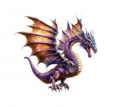 Cumpara ieftin Sticker decorativ Dragon, Mov, 52 cm, 3775ST, Oem
