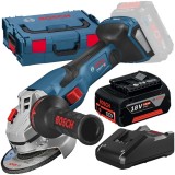 Bosch GWS 18V-15 C BITURBO + GBA + GAL 18V-40 - Polizor unghiular 125 mm valiza speciala + Set 1 acumulator si incarcator Li-Ion 18 V 5 Ah