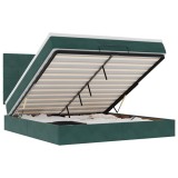 Cumpara ieftin Cadru de pat otoman cu saltele, catifea verde inchis 180x200cm