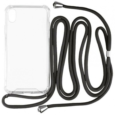 Husa TPU NECKLACY Antisoc cu Snur Negru pentru Apple iPhone XR, Transparenta foto