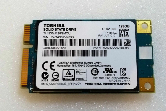 Toshiba THNSNJ128GMCU - 128GB 6Gb/S MSATA MLC Solid State SSD mSATA