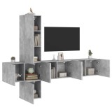 vidaXL Unități TV de perete, 5 piese, gri beton, lemn prelucrat 3216460