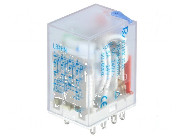 Releu electromagnetic 4PDT 24VDC 5A