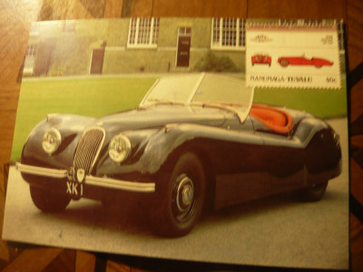 Ilustrate - Automobile de Colectie - Auto 100 - Jaguar 1949 cu timbru Tuvalu foto