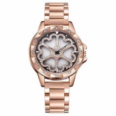 Ceas de dama Sanda, cadran in forma de inimioare rotative 360 grade Rose Gold