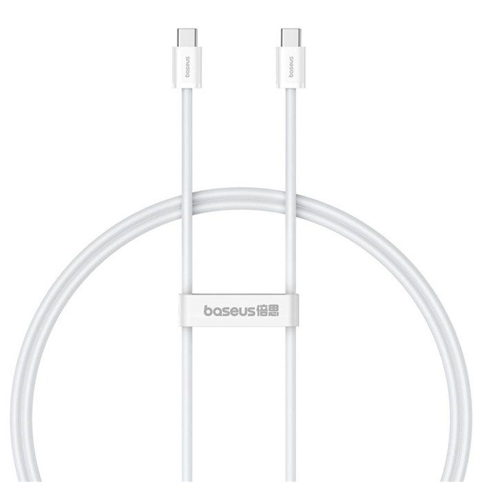 Baseus - Data Cable (P10365200211-00) - Type-C to Type-C, 30W, 1m - Moon White