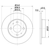 Disc frana FORD C-MAX II (DXA) (2010 - 2016) KRIEGER 0950004284