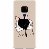 Husa silicon pentru Huawei Mate 20, Th Black Cat In Hands