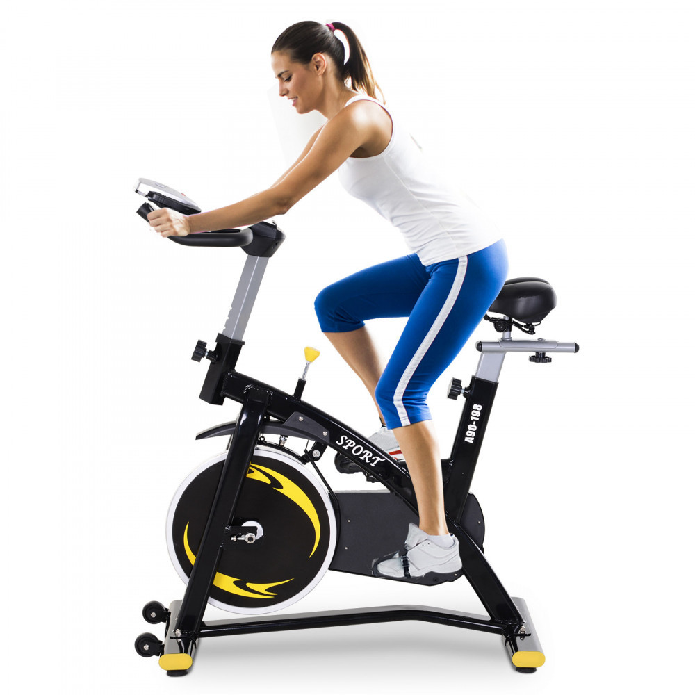 HomCom bicicleta fitness, cu monitor LCD 126x70x94cm negru | AOSOM RO |  Okazii.ro