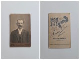Fotografie de colectie CDV Atelier Benesch Erno, Portret de barbat, Oravicza, Oraviczabanya, Banat, Romania, Austro-Ungaria, ca. 1890-1895