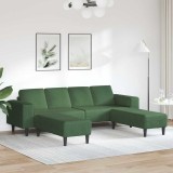 Sofa din material textil cu pernă Verde &icirc;nchis Țesătură de catifea