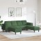 vidaXL Sofa din material textil Verde &icirc;nchis Țesătură de catifea 3335136