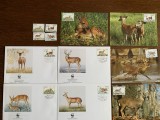 antile - serie 4 timbre MNH, 4 FDC, 4 maxime, fauna wwf