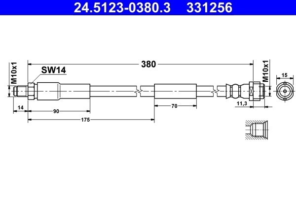 ATE 24.5123-0380.3 Furtun frana