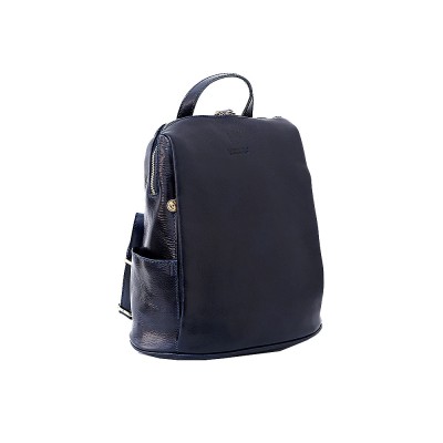 Rucsac dama din piele naturala vachetta, bleumarin, R128E foto