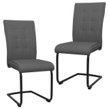 Cumpara ieftin Scaune de bucătărie consolă, 2 buc., gri &icirc;nchis, textil