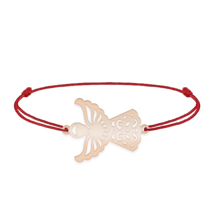 Aniela - Bratara personalizata snur ingeras din argint 925 placat cu aur roz