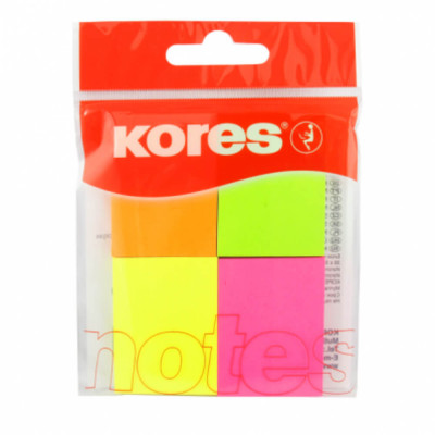 Notite Adezive Kores, 4 Culori, 50 File/Culoare, 40x50 mm, Bloc Notes, Sticky Notes, Post-it, Post-it-uri, Bloc de Hartie, Notite pentru Birou, Notite foto