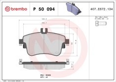BREMBO P 50 094 PRIME LINE set placute frana,frana disc