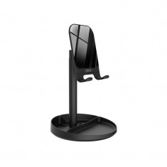 Suport de birou universal, XO-C42 86730 Desktop Holder, din metal, cu oglinda, negru