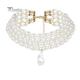 Colier elegant pentru mirese Efb Mirna cu perle