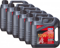 Set 6 Buc Ulei Motor Liqui Moly Motorbike 4T Synth 10W-50 Offroad Race 4L 3052 foto