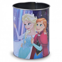 Suport metalic pentru pixuri si creioane, model frozen, 7,5&amp;amp;#215;10 cm, multicolor foto