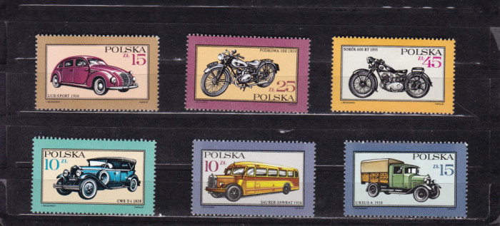 POLONIA 1987 AUTOTURISME SI MOTOCICLETE PRODUCTIE PROPRIE SERIE MNH