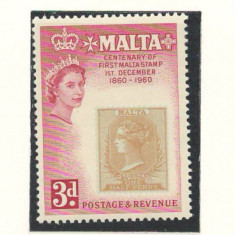 Malta 1960 Mi 272/74 MNH - 100 de ani de timbre
