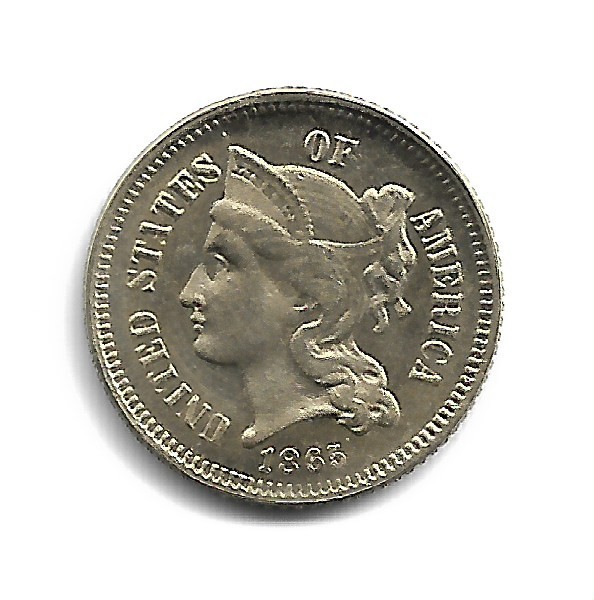 USA NIKEL THREE-CENT 1865 - Replica Muzeu