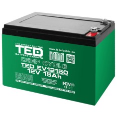 ACUMULATOR VEHICULE ELECTRICE DEEP CYCLE 12V 15AH TED BAT-TED12V15A