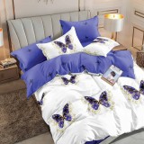 Lenjerie pat dublu,bumbac finet,6 piese,cearceaf normal 220x240cm, cearceaf pilota 200x220cm, 2 fete de perna 50x70, 2 fete de perna 70x70-M356