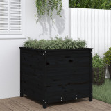 Jardiniera de gradina, negru, 82,5x82,5x78 cm lemn masiv de pin GartenMobel Dekor, vidaXL