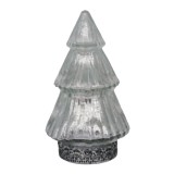 Cumpara ieftin Brad Craciun sticla argintie cu led 8x14 cm