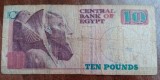 B11 - Bancnota foarte veche - Egipt - 10 lire / pounds